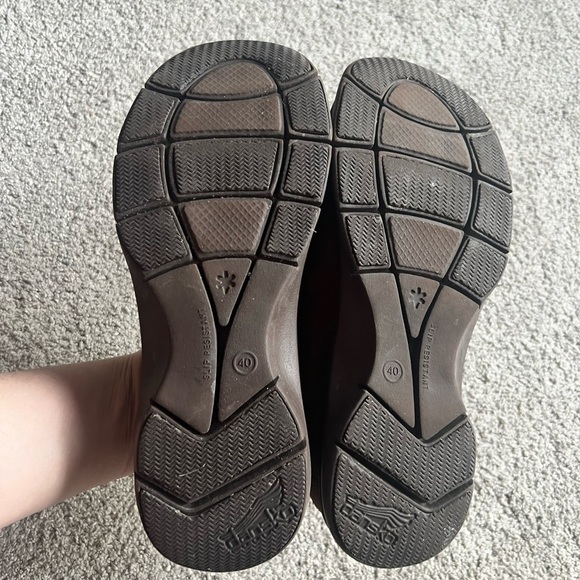 Dansko Emily Women’s Size 40 Brown Suede Knit Mule SHOES Slip On Clogs - Picture 3 of 4